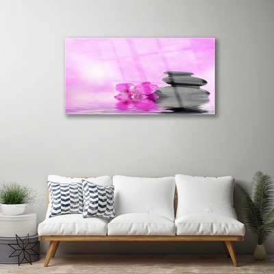 Pintura acrílica Arte de flores rosa