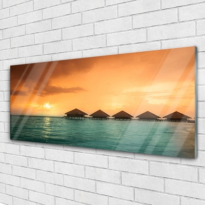 Pintura acrílica Paisagem do Mar e do Sol