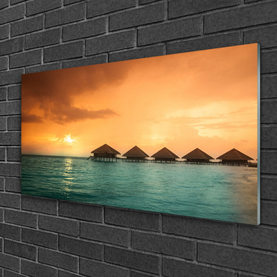 Pintura acrílica Paisagem do Mar e do Sol