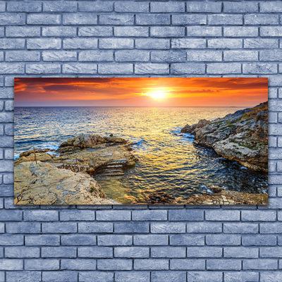 Pintura acrílica Paisagem do Mar e do Sol