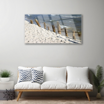 Quadro acrílico Paisagem de praia e mar