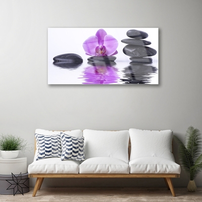 Quadro acrílico Espelho de flor reflexo de água