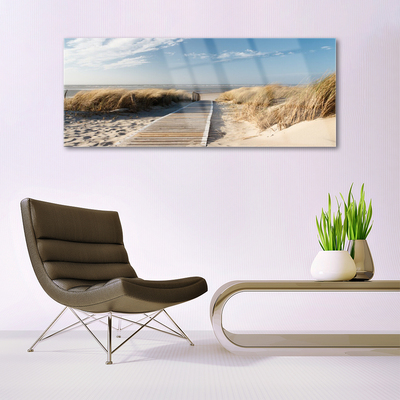 Pintura acrílica Paisagem do Caminho da Praia