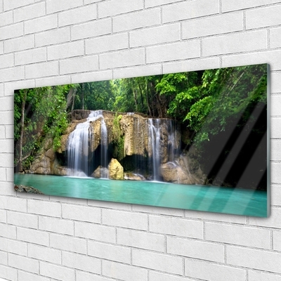 Pintura acrílica Cachoeira Árvore Natureza