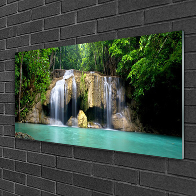 Pintura acrílica Cachoeira Árvore Natureza