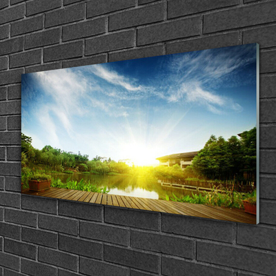 Quadro acrílico Paisagem do lago