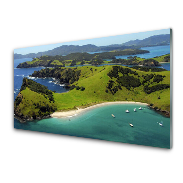 Quadro acrílico Paisagem de floresta de praia de mar