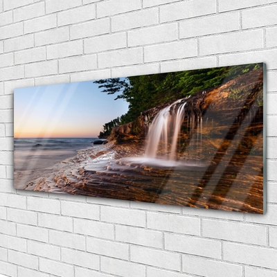 Quadro acrílico Paisagem de Cachoeira Água