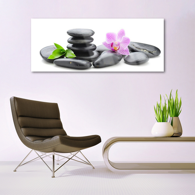 Quadro acrílico Pedras Zen Florais