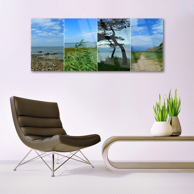 Quadro acrílico Paisagem de árvores de praia