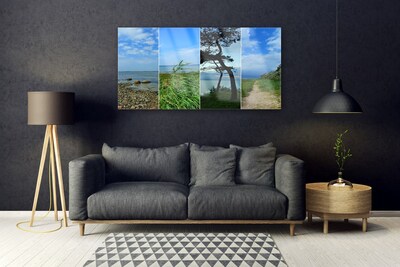 Quadro acrílico Paisagem de árvores de praia