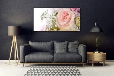Quadro acrílico Planta de flores rosas