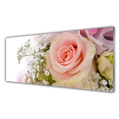 Quadro acrílico Planta de flores rosas