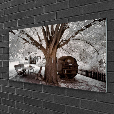 Pintura acrílica Natureza da Árvore