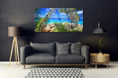 Pintura acrílica Paisagem de folhas de rocha