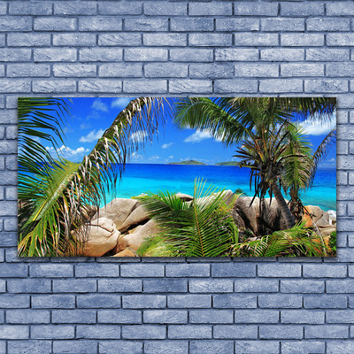 Pintura acrílica Paisagem de folhas de rocha