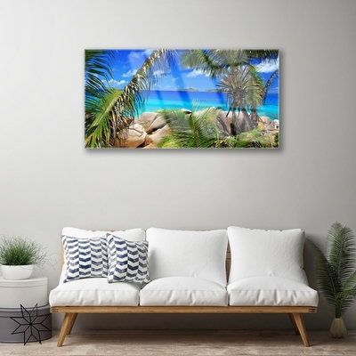 Pintura acrílica Paisagem de folhas de rocha