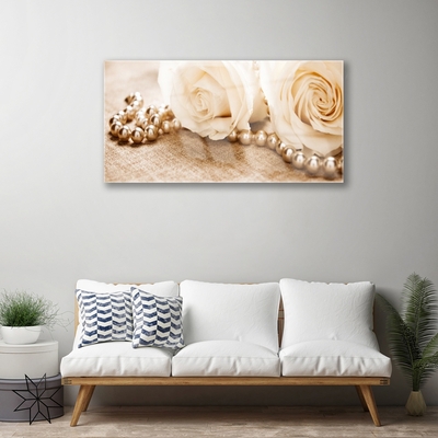 Quadro acrílico Planta de flores rosas