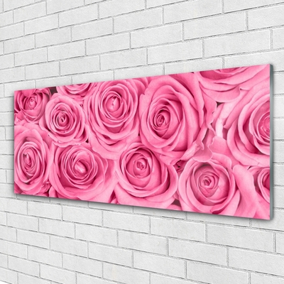 Pintura acrílica Planta de flores rosas