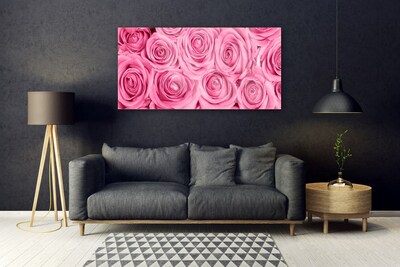 Pintura acrílica Planta de flores rosas