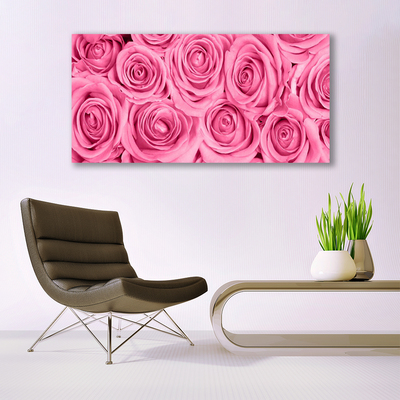 Pintura acrílica Planta de flores rosas