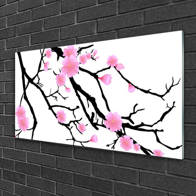 Quadro acrílico Arte de flores com caules