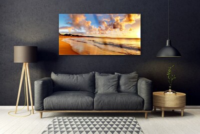 Pintura acrílica Paisagem da Praia do Oceano