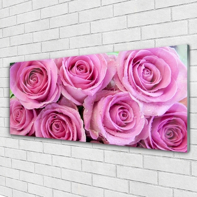 Pintura acrílica Planta de flores rosas
