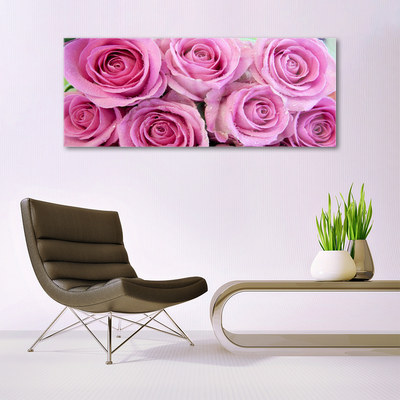 Pintura acrílica Planta de flores rosas
