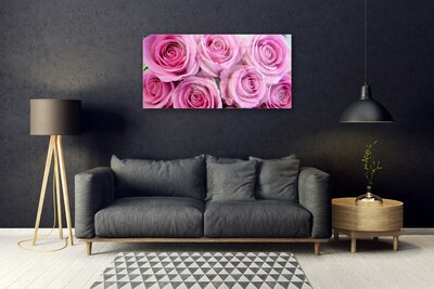 Pintura acrílica Planta de flores rosas