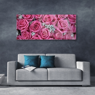 Quadro acrílico Planta de flores rosas