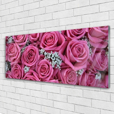 Quadro acrílico Planta de flores rosas