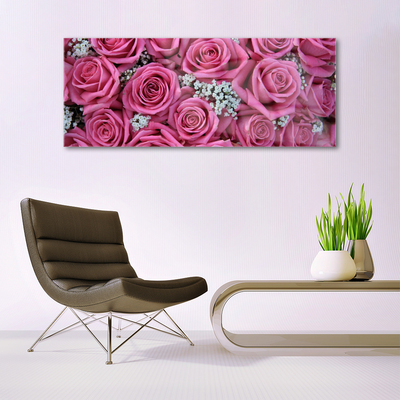 Quadro acrílico Planta de flores rosas