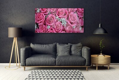 Quadro acrílico Planta de flores rosas