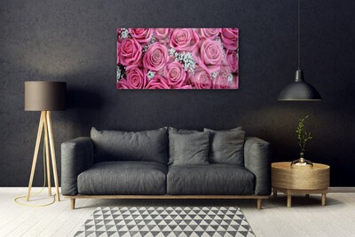 Quadro acrílico Planta de flores rosas