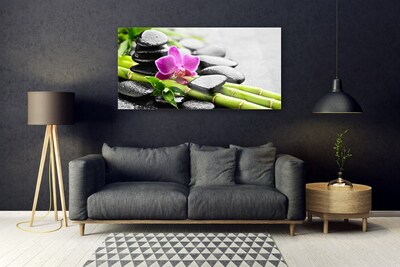 Quadro acrílico Arte em Pedras de Flores de Bambu