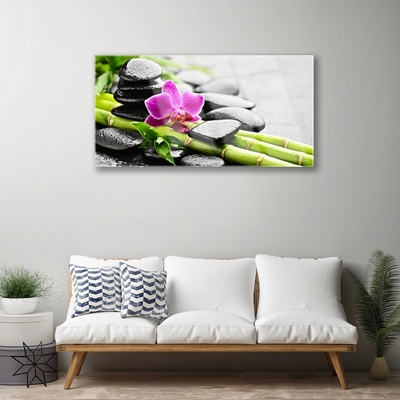 Quadro acrílico Arte em Pedras de Flores de Bambu