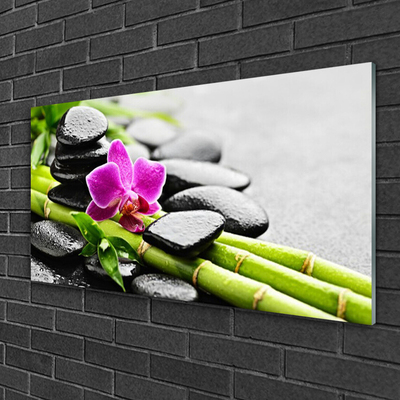 Quadro acrílico Arte em Pedras de Flores de Bambu