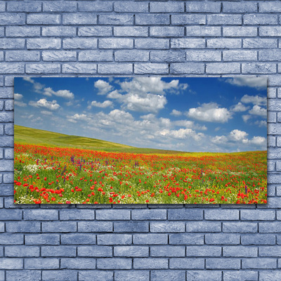 Pintura acrílica Paisagem de flores do prado