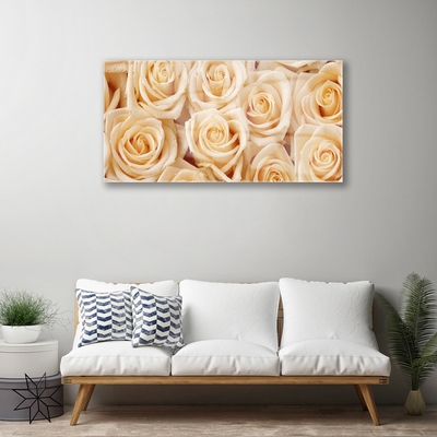 Quadro acrílico Planta de flores rosas