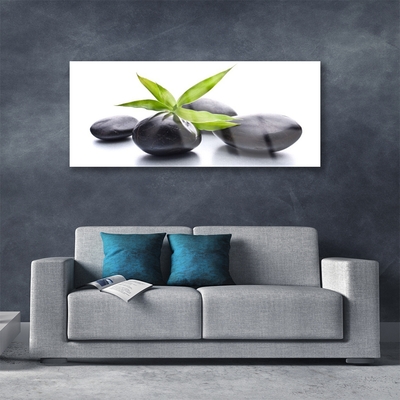 Quadro acrílico Arte com Folhas e Pedras