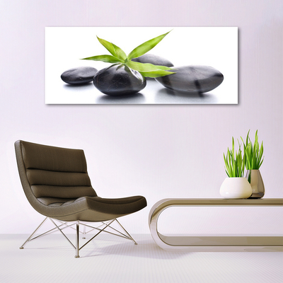 Quadro acrílico Arte com Folhas e Pedras