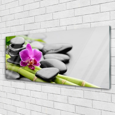 Quadro acrílico Arte em Pedras de Flores de Bambu