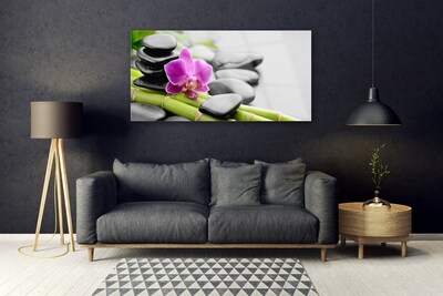 Quadro acrílico Arte em Pedras de Flores de Bambu