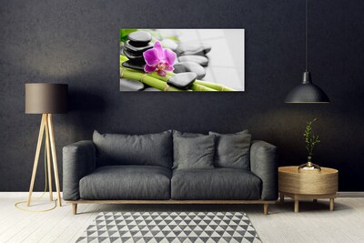 Quadro acrílico Arte em Pedras de Flores de Bambu