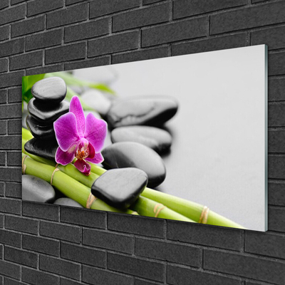 Quadro acrílico Arte em Pedras de Flores de Bambu