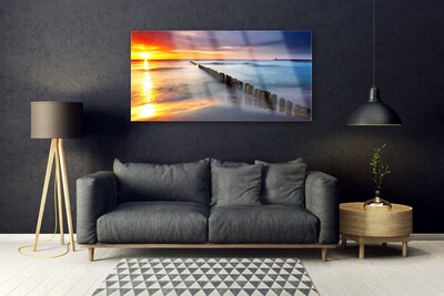 Pintura acrílica Paisagem do Mar e do Sol