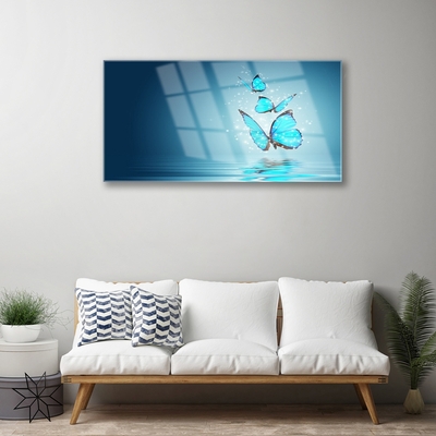 Quadro acrílico Arte aquática de borboleta azul