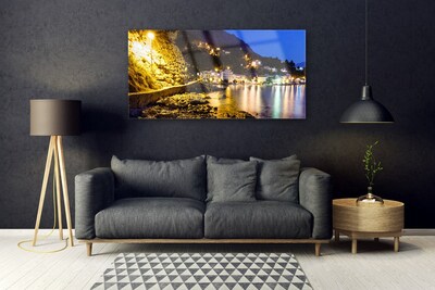 Quadro acrílico Paisagem de praia de montanha