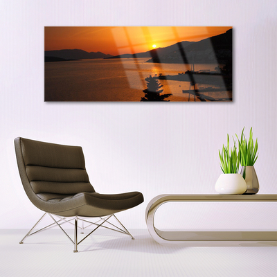 Pintura acrílica Paisagem das Montanhas do Mar